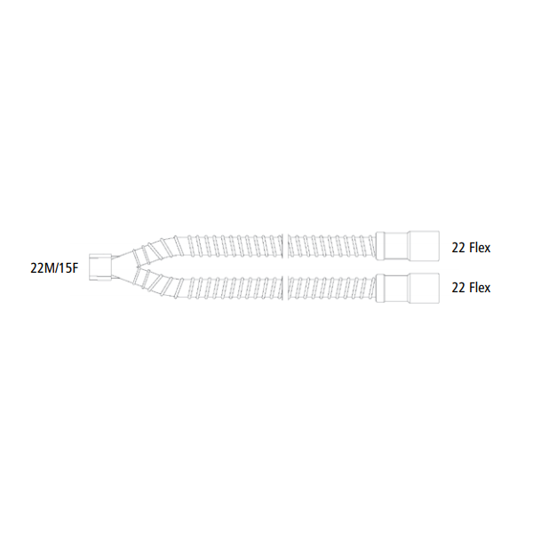 DAR Schlauchsysteme PVC, innen glatt, spiralverstärkt mit Y-Stück, Pädiatrie, ohne Wasserfallen, 180cm, d=15mm - 10 Stück