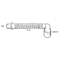 DAR PVC-Tubusverlängerung 10cm, 15M (22M/15F), rechtwinklig, 90°-Konnektor - 25 Stück