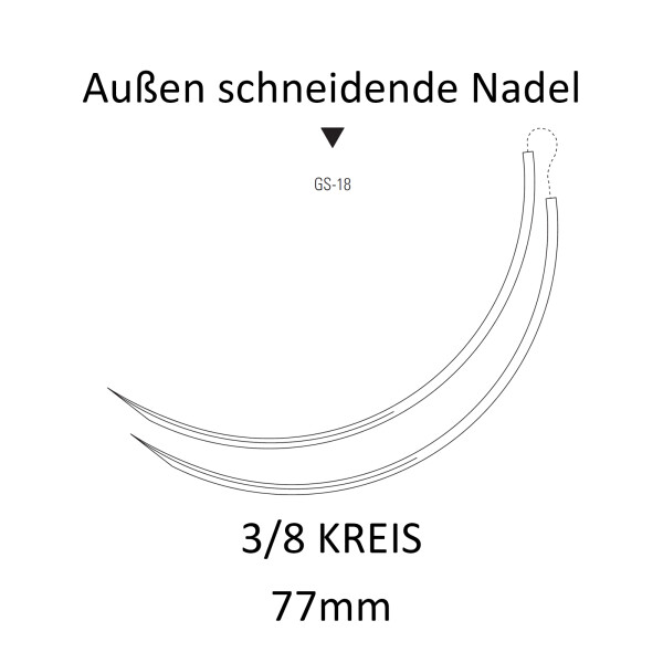 Monosof Nylon-Nahtmaterial USP 2, 75cm, GS-18, REF CN-490 - 24 Stück