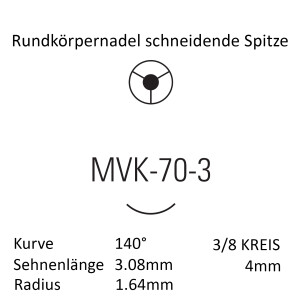 Monosof Nylon-Nahtmaterial USP 10-0, 13cm, MVK-70-3, REF N-2513 - 12 Stück