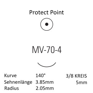 Monosof Nylon-Nahtmaterial USP 10-0, 13cm, MV-70-4, REF N-2514 - 12 Stück