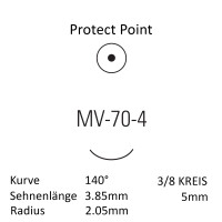 Monosof Nylon-Nahtmaterial USP 10-0, 13cm, MV-70-4, REF N-2514 - 12 Stück