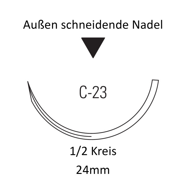 Monosof Nylon-Nahtmaterial USP 3-0, 90cm, C-23, REF SN-247 - 36 Stück