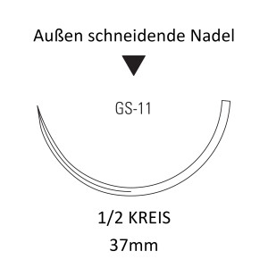 Monosof Nylon-Nahtmaterial USP 3-0, 90cm, GS-11, REF SN-881 - 36 Stück
