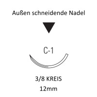 Monosof Nylon-Nahtmaterial USP 6-0, 75cm, C-1, REF SN-367 - 36 Stück