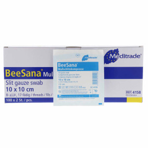 BeeSana Mull-Schlitzkompressen Y-Schnitt steril 8-fach...