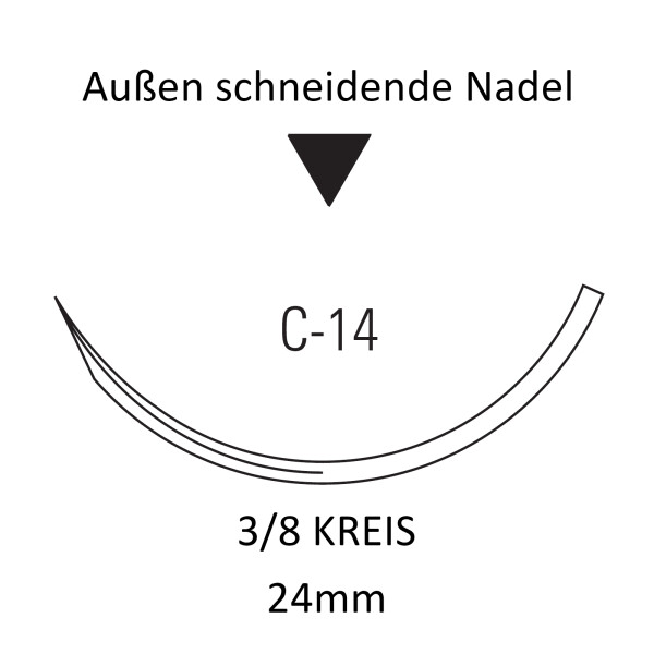 Dermalon Nylon-Nahtmaterial USP 3-0 75cm, C-14, REF 88861799-41 - 36 Stück