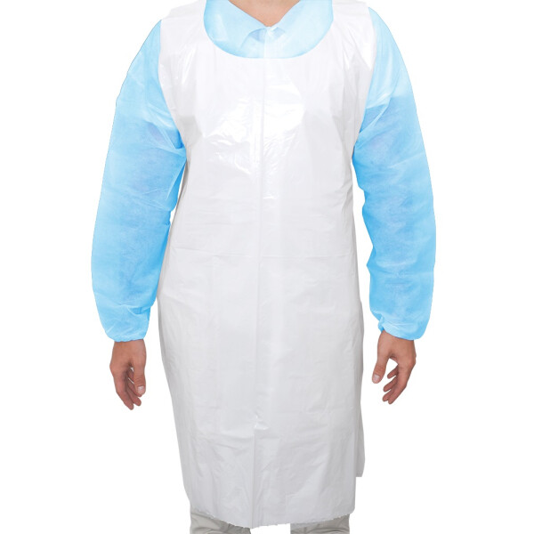 MaiMed Apron PE Einweg Schutzschürzen 75x120cm - weiß, 100 Stück, 16µm