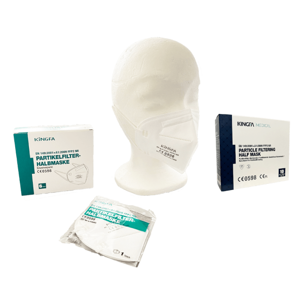 KINGFA FFP2 Atemschutzmaske weiß einzeln verpackt - 6 Stück
