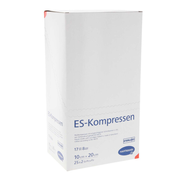 ES Kompressen steril 8-fach 25x2 Stück - 10x20cm