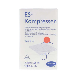 ES Kompressen unsteril 8-fach 100 Stück - 7,5x7,5cm