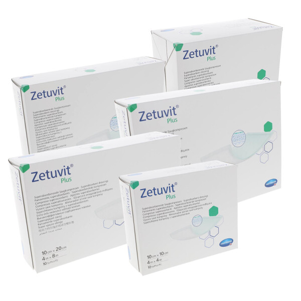 Zetuvit Plus sterile Saugkompressen 10 Stück - Verschiedene Maße