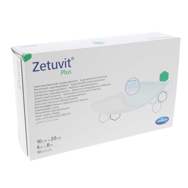 Zetuvit Plus Sterile Saugkompressen 10 Stück - 10x20cm