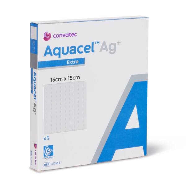 Aquacel Ag+ Extra Wundauflage 5 Stück - 15x15cm