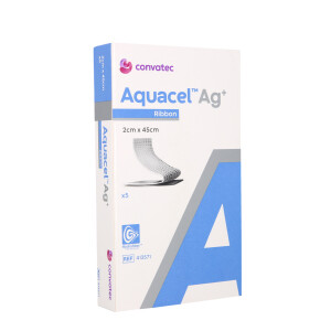 Aquacel Ag+ Tamponade, 5 Stück - 2x45cm
