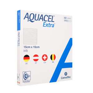 Aquacel Extra Wundauflage, 5 Stück - 15x15cm