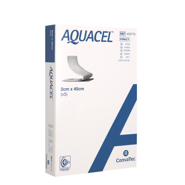 Aquacel Tamponade mit Verstärkungsfasern 5 Stück - 2x45cm