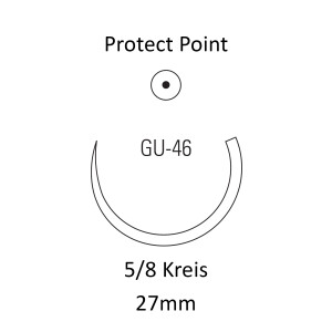 Polysorb Nahtmaterial USP 0, 75cm, GU-46, REF UL-877 - 36 Stück