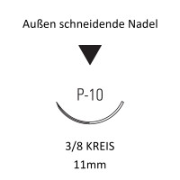 Biosyn Monofiles Nahtmaterial, USP 6-0, 45cm, P-10, REF SM-3625 - 12 Stück