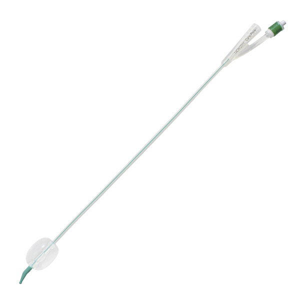 CARE FLOW Silikondauerkatheter 2-Wege Ballonkatheter mit Tiemannspitze, 40cm, 30ml Blockung, REF 01/01/12/18/30/GHC - CH 18