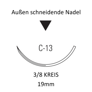 Polysorb Nahtmaterial USP 4-0, 75cm, C13, REF SL-635  - 36 Stück