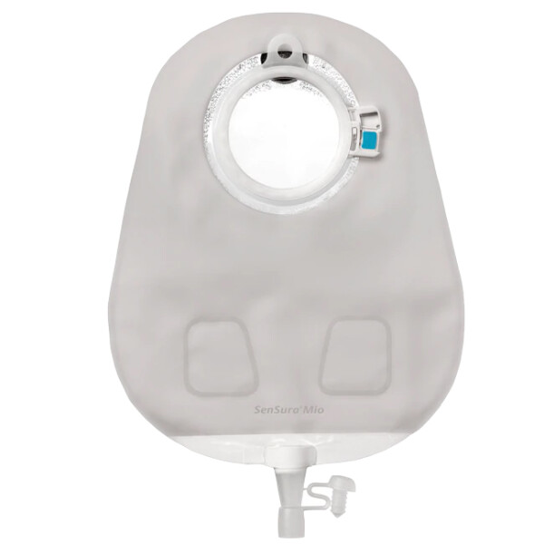 SenSura Mio Click Uro Mehrkammerbeutel, 380ml, lichtgrau, Kontrollfenster, 30 Stück - RR 50mm