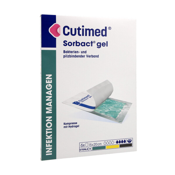 Cutimed Sorbact Gel hydrogelgetränkte Wundauflage, 6 Stück - 15x20cm