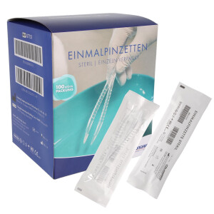 Anatomische sterile Einmal-Pinzetten 12,5cm  - 100...