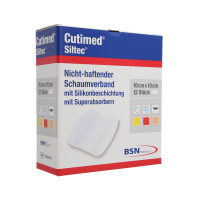 Cutimed Siltec Schaumverband, nicht haftend, 12 Stück - 10x10cm