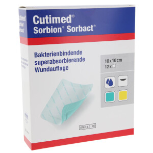Cutimed Sorbion Sorbact Wundauflage, 12 Stück - 10x10cm