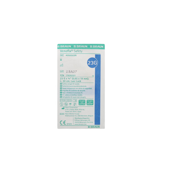 Venofix Safety 23G, 0,65x19mm, 30cm, Blau