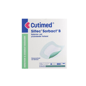 Cutimed Siltec Sorbact B Schaumverband, 12 Stück - 10x10cm