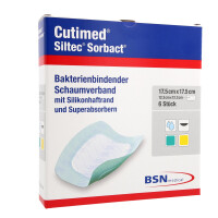Cutimed Siltec Sorbact Schaumverband, 6 Stück - 17,5x17,5cm