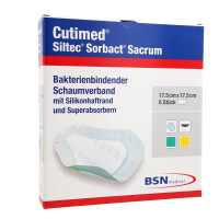 Cutimed Siltec Sorbact Schaumverband (Sacrum), 6 Stück - 17,5x17,5cm