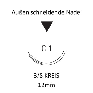 Dermalon I Monosof Nahtmaterial C-1 für die Haut,...