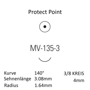 Monosof Nahtmaterial MV-135-3, Rundkörper, 3/8...