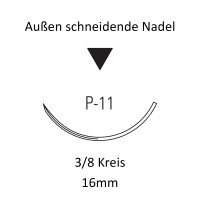 Monosof Nahtmaterial P-11, Premium, außen schneidend, 3/8 Kreis, für plastische Chirurgie - Ab USP 4-0