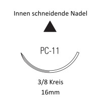 Monosof Nahtmaterial PC-11, Premium, innen schneidend, 3/8 Kreis, für plastische Chirurgie -  Ab USP 4-0