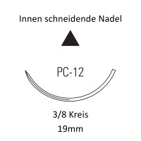 Monosof Nahtmaterial PC-12, Premium, innen schneidend, 3/8 Kreis, für Plastische Chirurgie -  Ab USP 3-0