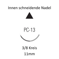 Monosof Nahtmaterial PC-13, Premium, innen schneidend, 3/8 Kreis, für plastische Chirurgie -  Ab USP 4-0