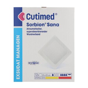 Cutimed Sorbion Sana Wundverband, 12 Stück - 22x22cm