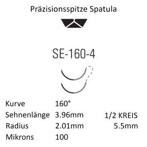 Monosof Nahtmaterial SE-160-4, Premium-Spatula, 1/2...