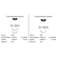 Monosof Nahtmaterial SE-160-6, Premium-Spatula, 1/2 Kreis, für Ophthalmologie - Ab USP 9-0