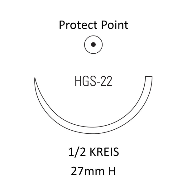 Monosof Nahtmaterial HGS-22, Rundkörper, 1/2 Kreis, für Allgemeinchirurgie - Ab USP 0