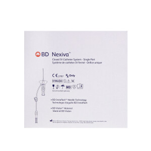 Nexiva geschlossenes IV Kathetersystem, Einzelport, 20 Stück - 22G x 25mm (0,9x25mm)