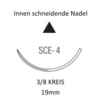 Dermalon I Monosof Nahtmaterial SCE-4, innen schneidend, 3/8 Kreis - Ab USP 3-0