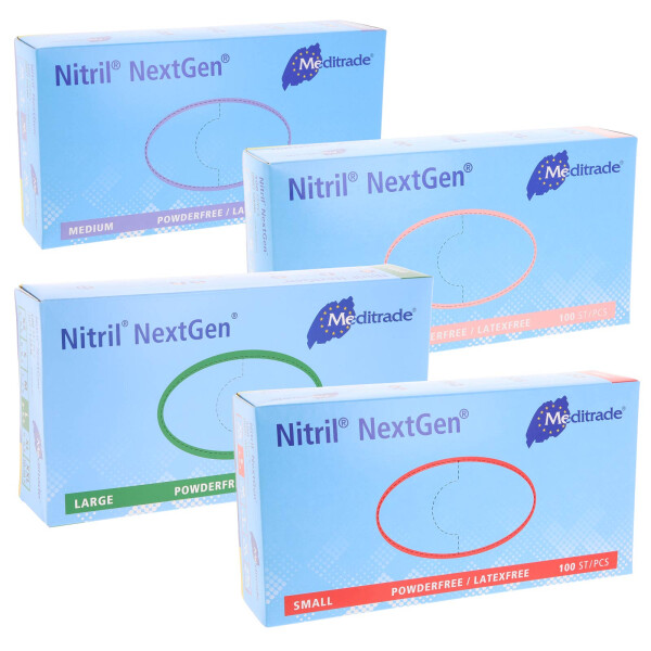 Nitril NextGen Einmalhandschuh, blau, puderfrei, 100 Stück - Verschiedene Größen