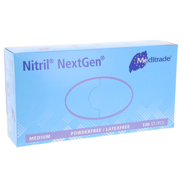 Nitril NextGen Einweghandschuh, blau, puderfrei, 100 Stück - Größe M
