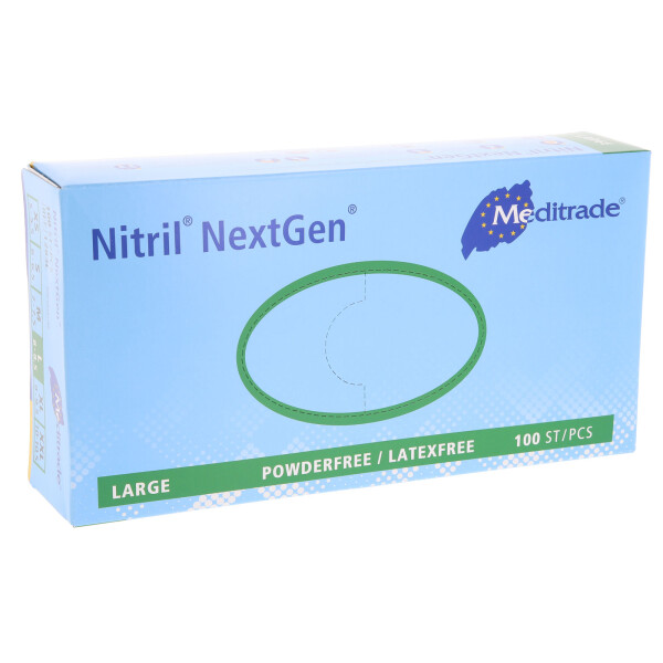 Nitril NextGen Einweghandschuh, blau, puderfrei, 100 Stück - Größe L