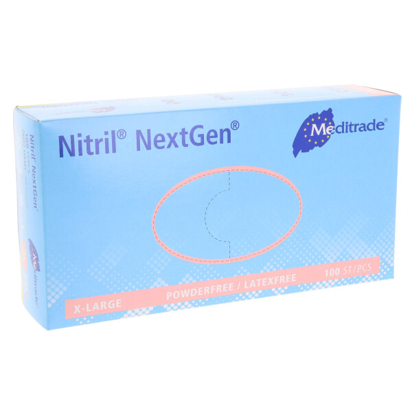Nitril NextGen Einweghandschuh, blau, puderfrei, 100 Stück - Größe XL